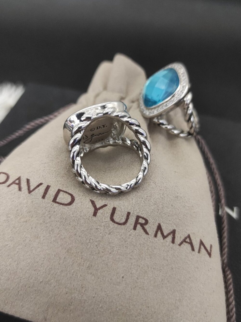David Yurman 925 Silver Ring with Original Pouch